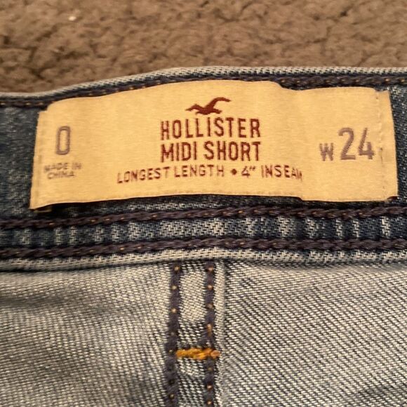 Hollister MIDI Short 4” inseam Jean Short Size 0 Size 24 - Picture 6 of 9